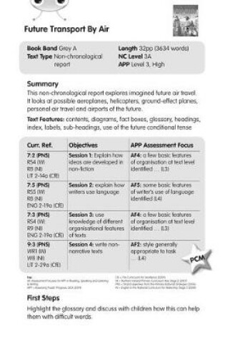 Cover of BC NF Grey A/3A Future Transport By Air Guided Reading Cards