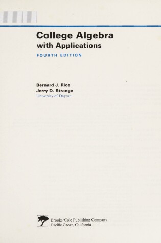 Cover of College Algebra with Applications