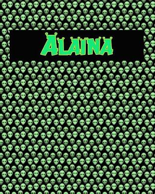 Book cover for 120 Page Handwriting Practice Book with Green Alien Cover Alaina