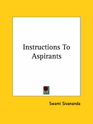 Book cover for Instructions to Aspirants