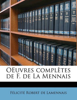 Book cover for Oeuvres Completes de F. de La Mennais Volume 6