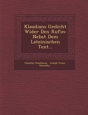 Book cover for Klaudians Gedicht Wider Den Rufin