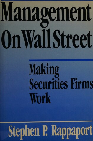 Cover of Management on Wall Street