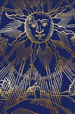 Cover of Journal Artistic Sun Face Blue Gold