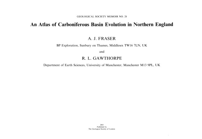 Cover of An Atlas of Carboniferous Basin Evolution in Northern England