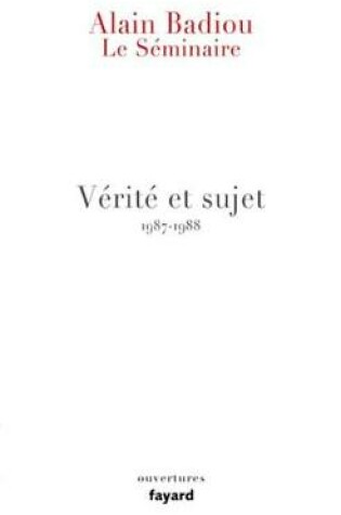 Cover of Le Seminaire - Verite Et Sujet