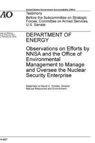 Cover of Department of Energy