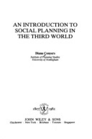 Cover of Introduction to Social Planning in the Third World