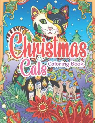 Book cover for Christmas Cats Coloring Book