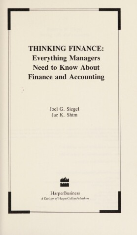 Book cover for Thinking Finance