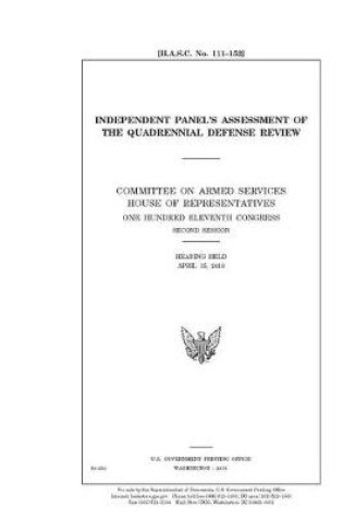 Cover of Independent Panel's assessment of the Quadrennial Defense Review