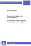 Book cover for Das Unterschiedsprinzip Von John Rawls