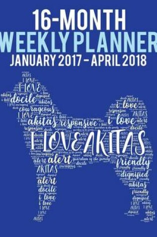 Cover of 2017-2018 Weekly Planner - Wordcloud Akita