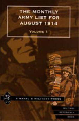 Book cover for Monthly Army List for August 1914