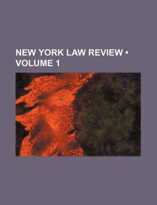 Book cover for New York Law Review (Volume 1)