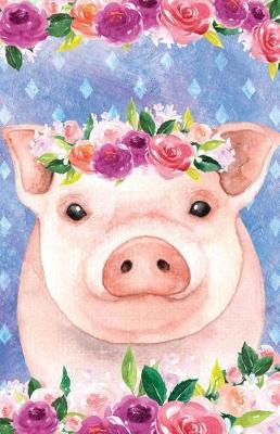 Book cover for Journal Notebook For Animal Lovers Pink Pig In Flowers