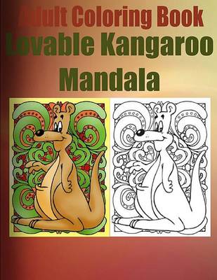 Book cover for Adult Coloring Book: Lovable Kangaroo Mandala