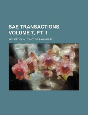 Book cover for Sae Transactions Volume 7, PT. 1