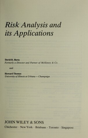 Book cover for Risk Analysis and Its Applications