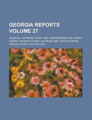 Book cover for Georgia Reports Volume 27