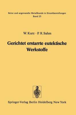 Book cover for Gerichtet erstarrte eutektische Werkstoffe