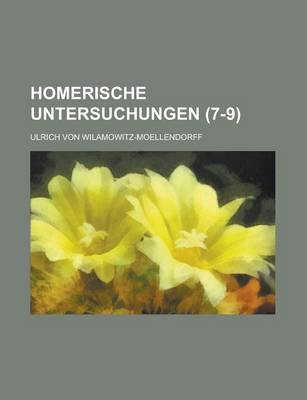 Book cover for Homerische Untersuchungen (7-9)