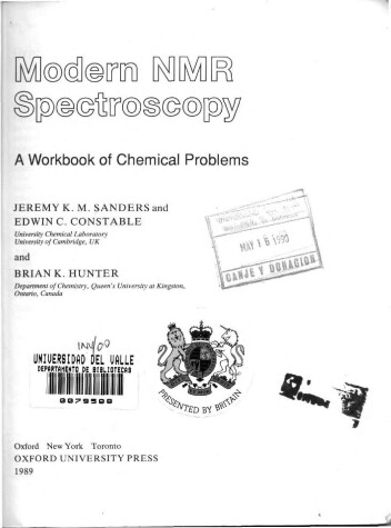 Book cover for Modern NMR Spectroscopy
