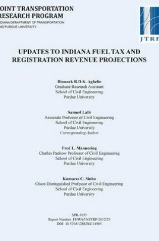 Cover of Updates to Indiana Fuel Tax and Registration Revenue Projections