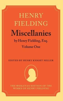 Cover of Miscellanies by Henry Fielding, Esq: Volume One