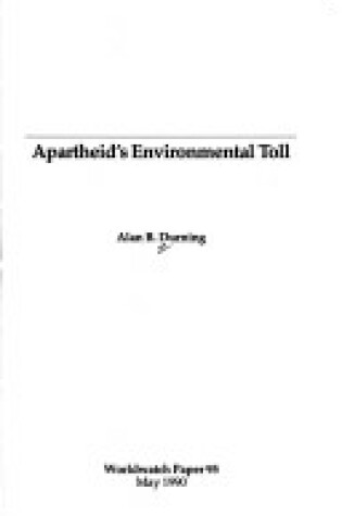 Cover of Apartheid's Environmental Toll