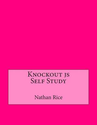 Book cover for Knockout Js Self Study