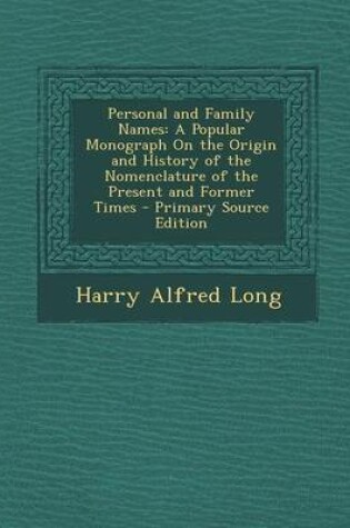 Cover of Personal and Family Names