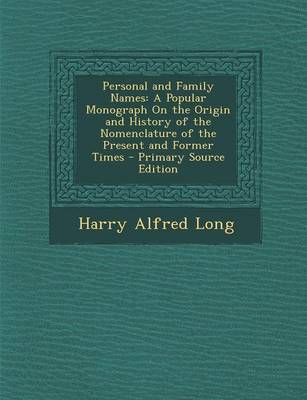 Book cover for Personal and Family Names