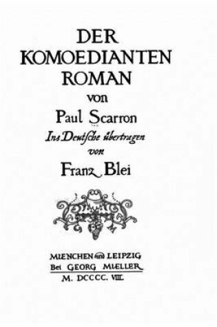 Cover of Der komoedianten Roman