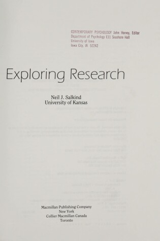 Cover of Exploring Research