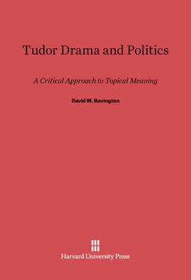 Book cover for Tudor Drama and Politics