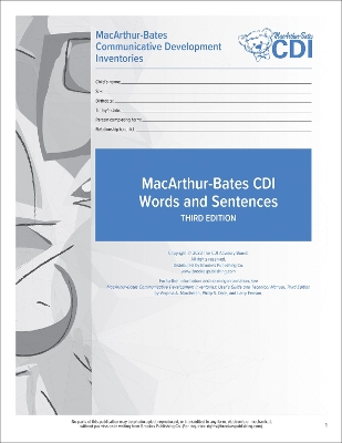 Book cover for MacArthur-Bates Communicative Development Inventories (CDI) Words and Sentences Forms