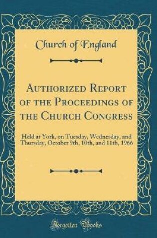 Cover of Authorized Report of the Proceedings of the Church Congress