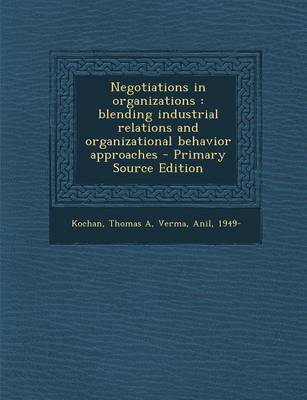 Book cover for Negotiations in Organizations