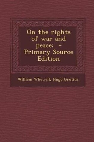 Cover of On the Rights of War and Peace;
