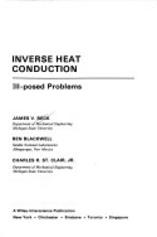 Cover of Inverse Heat Conduction