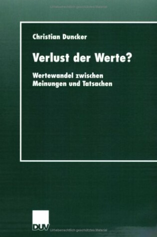 Cover of Verlust Der Werte?