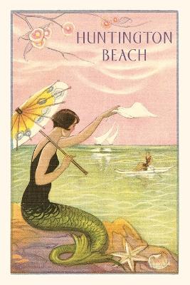 Book cover for The Vintage Journal Mermaid with Parasol, Huntington Beach