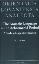 Cover of The Aramaic Language in the Achaemenid Period