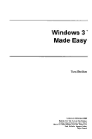 Cover of Windows 3 Made Easy