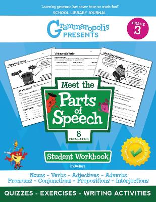 Book cover for The Parts of Speech Workbook, Grade 3