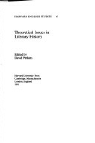 Cover of Theoretical Issues in Literary History