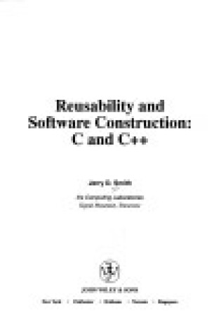 Cover of Reusablity and Software Construction