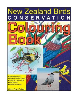 Book cover for New Zealand Birds Conservation Colouring Book