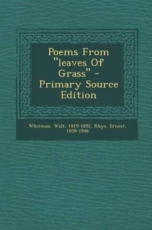 Cover of Poems from "Leaves of Grass" - Primary Source Edition